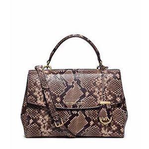 Michael Kors Ava Medium Python Leather Satchel